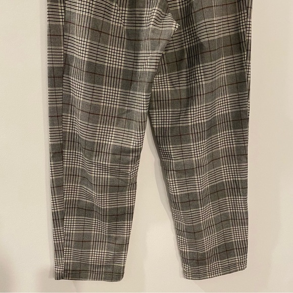 H&M Black White Plaid High Waisted Business Casual Trouser Pants - Picture 6 of 10